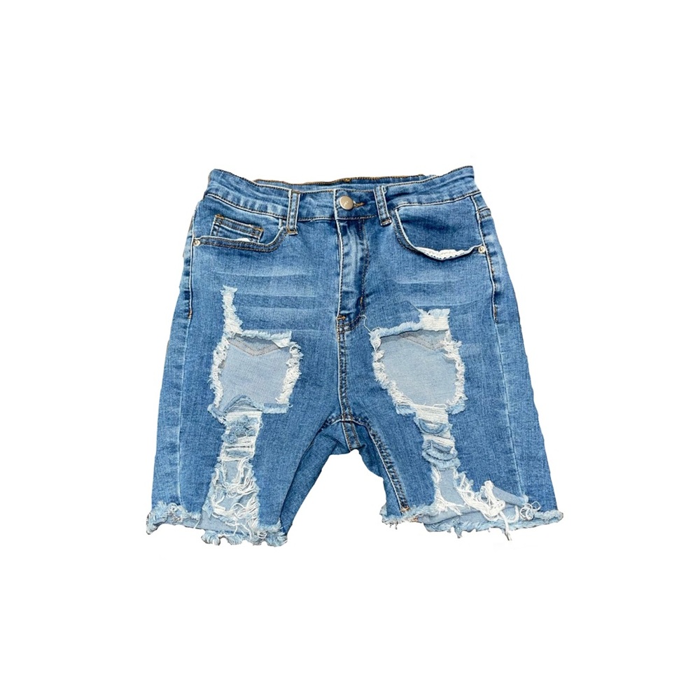 Ripped Jean Biker Shorts!
